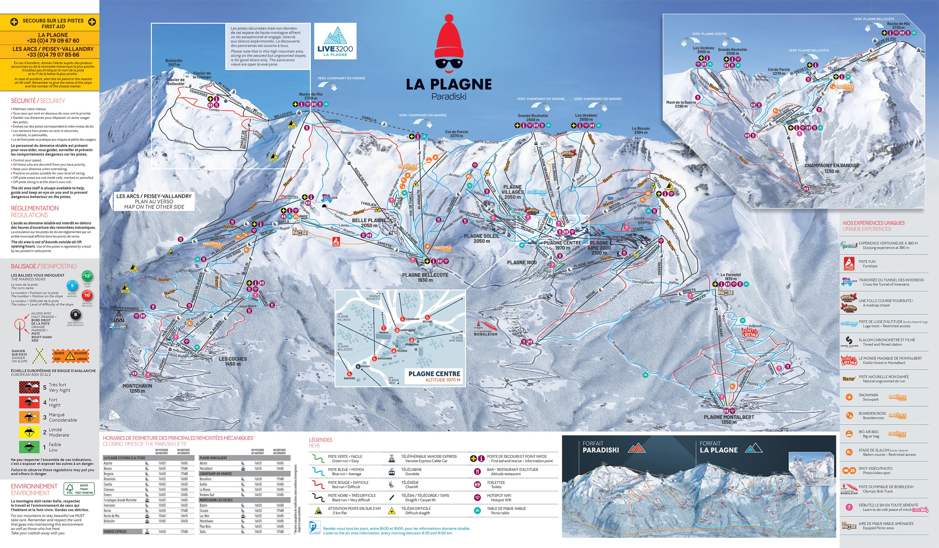 Plan des pistes de La Plagne