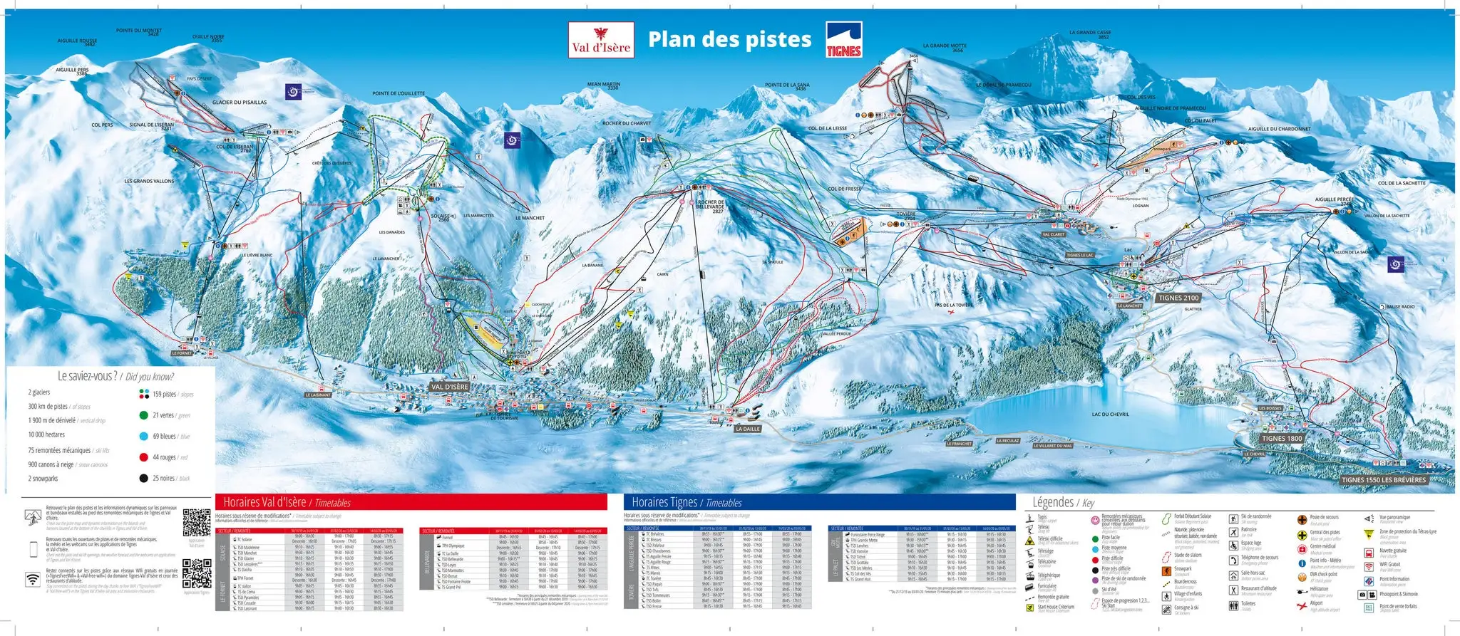 Plan des pistes de Val d'Isère