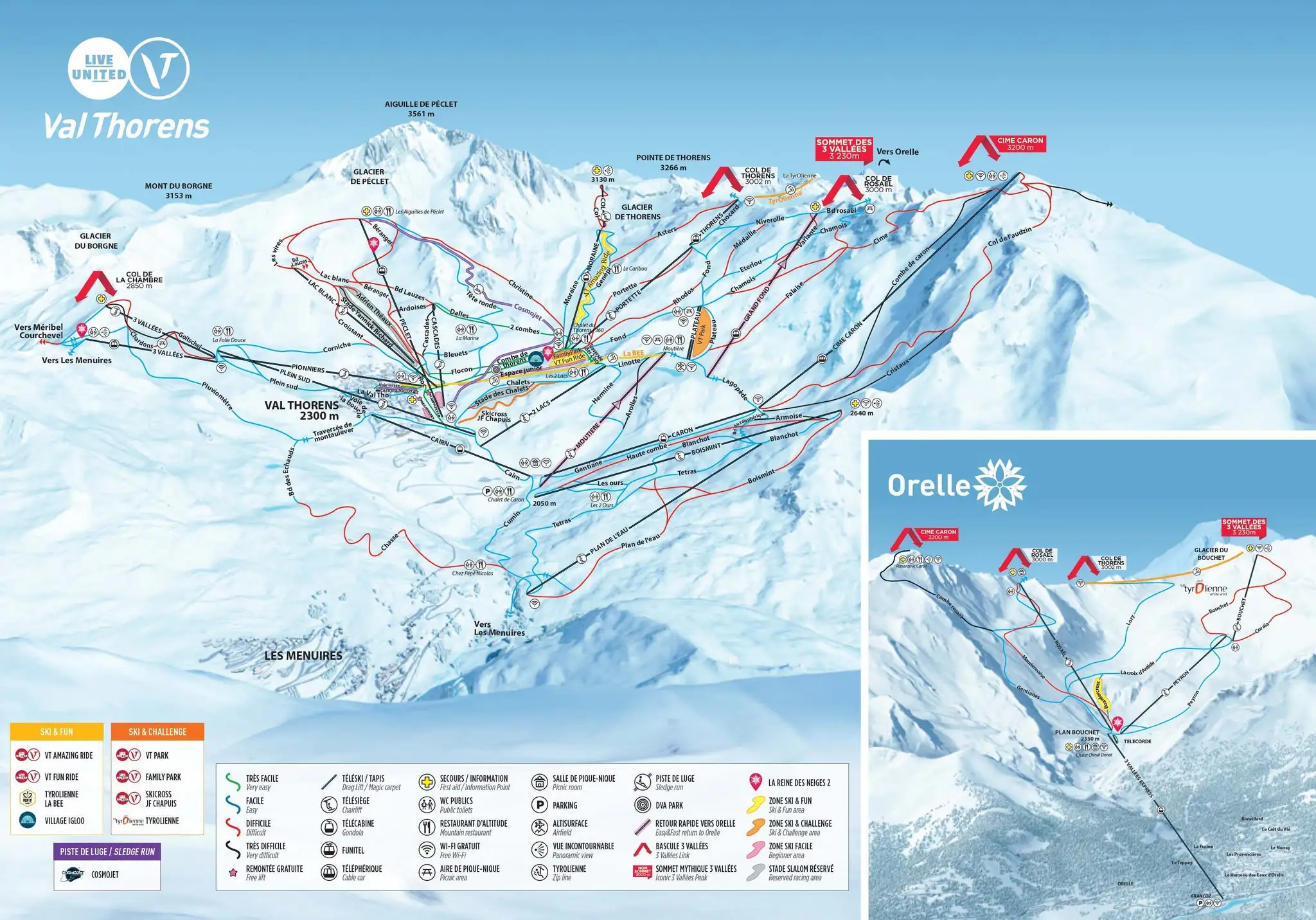 Plan des pistes de Val Thorens